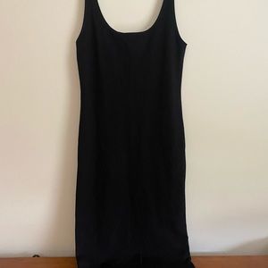 Black scoop neck dress